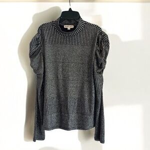 Charmed Hearts Black and Silver Medium Blouse. Like New!